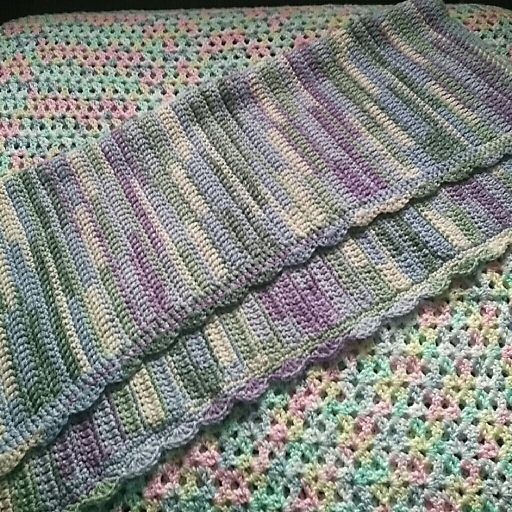Baby blanket purple and green